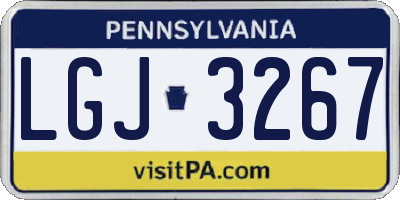 PA license plate LGJ3267