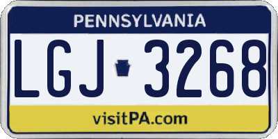 PA license plate LGJ3268