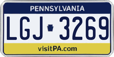 PA license plate LGJ3269