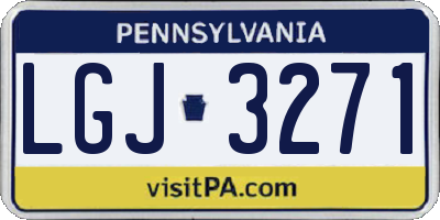 PA license plate LGJ3271