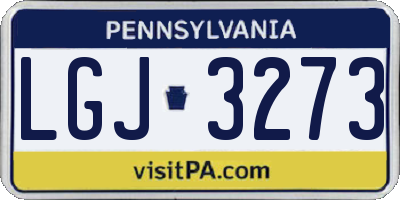 PA license plate LGJ3273
