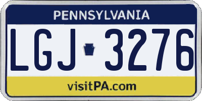 PA license plate LGJ3276