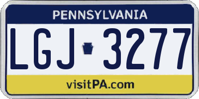 PA license plate LGJ3277