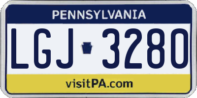 PA license plate LGJ3280