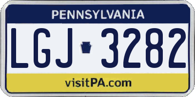 PA license plate LGJ3282