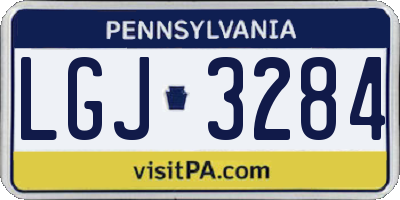 PA license plate LGJ3284