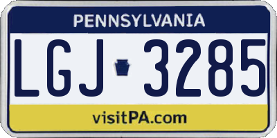 PA license plate LGJ3285