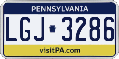 PA license plate LGJ3286