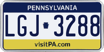 PA license plate LGJ3288