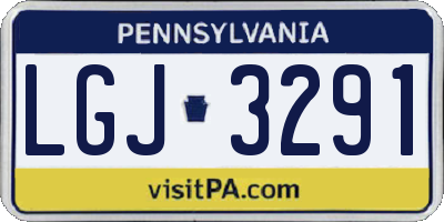 PA license plate LGJ3291