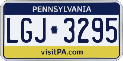 PA license plate LGJ3295