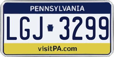 PA license plate LGJ3299