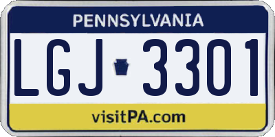 PA license plate LGJ3301