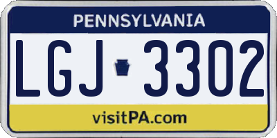 PA license plate LGJ3302