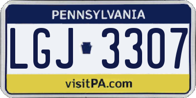 PA license plate LGJ3307