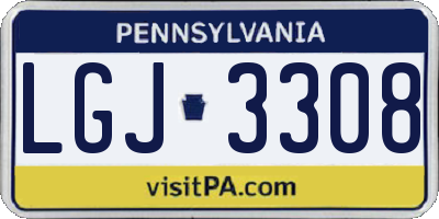 PA license plate LGJ3308