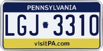 PA license plate LGJ3310