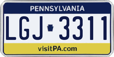 PA license plate LGJ3311