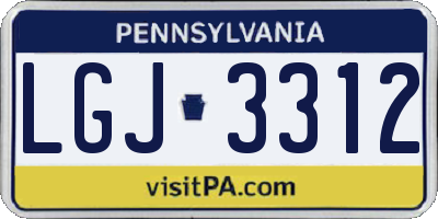PA license plate LGJ3312