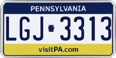 PA license plate LGJ3313