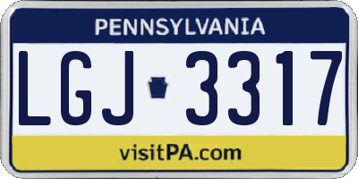 PA license plate LGJ3317