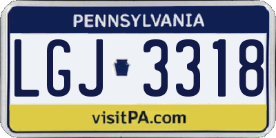 PA license plate LGJ3318