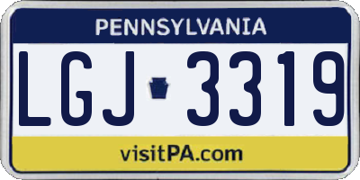 PA license plate LGJ3319