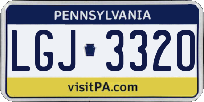 PA license plate LGJ3320