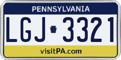 PA license plate LGJ3321