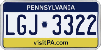 PA license plate LGJ3322