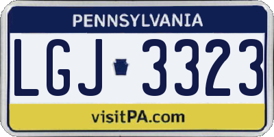 PA license plate LGJ3323