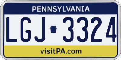 PA license plate LGJ3324