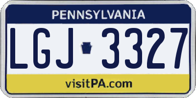 PA license plate LGJ3327