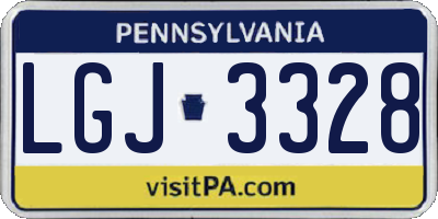 PA license plate LGJ3328