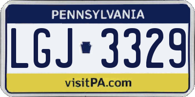 PA license plate LGJ3329
