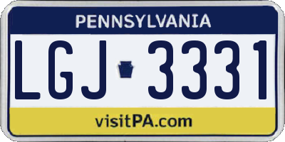 PA license plate LGJ3331