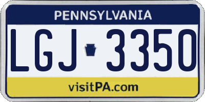 PA license plate LGJ3350