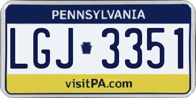 PA license plate LGJ3351