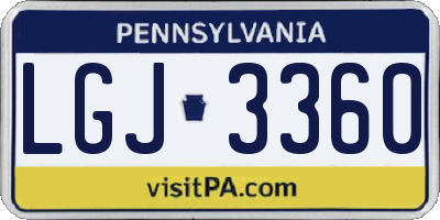 PA license plate LGJ3360