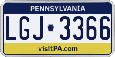PA license plate LGJ3366