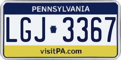 PA license plate LGJ3367