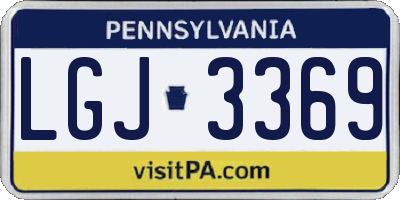 PA license plate LGJ3369