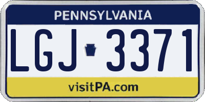 PA license plate LGJ3371