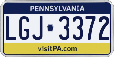PA license plate LGJ3372