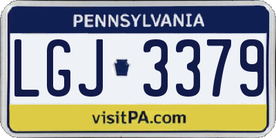 PA license plate LGJ3379