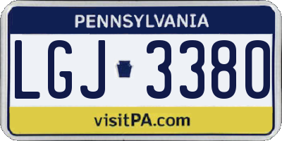 PA license plate LGJ3380