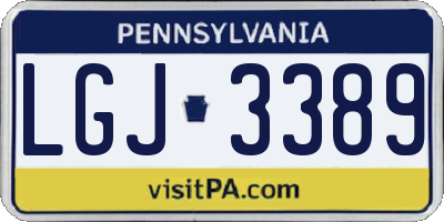 PA license plate LGJ3389