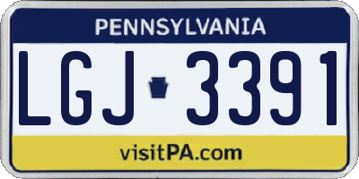 PA license plate LGJ3391