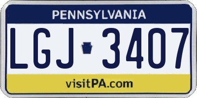 PA license plate LGJ3407