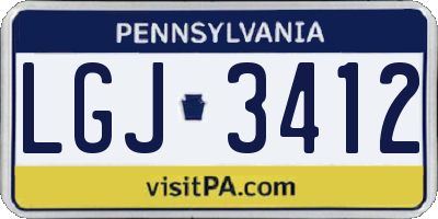 PA license plate LGJ3412